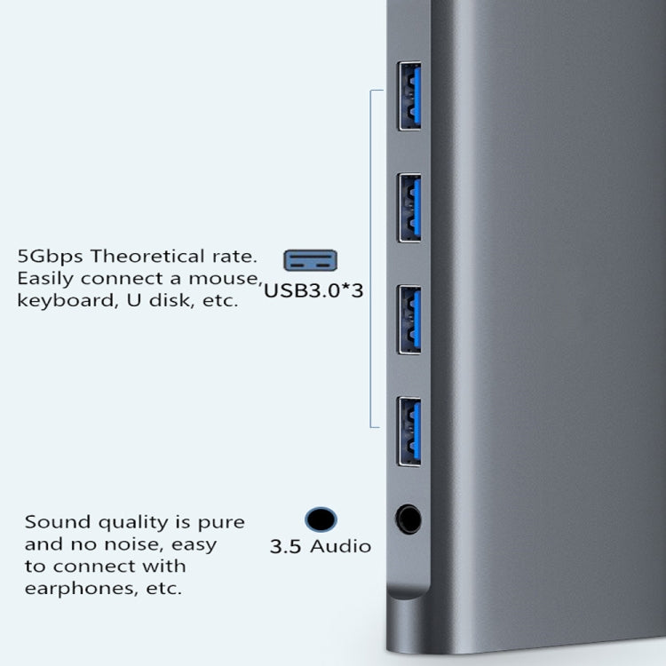 WS-04 12-in-1 Type-C Notebook Multi-function Docking Station - free shipping - PMC TechLife - Order now!