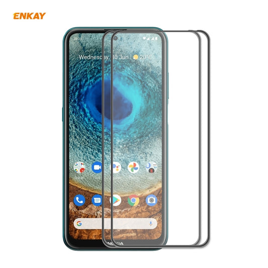 For Nokia X10 / X20 2 PCS ENKAY Hat-Prince Anti-drop Full Glue Tempered Glass Full Screen Film Anti-fall Protector - Nokia Tempered Glass by ENKAY | Online Shopping South Africa | PMC Jewellery | Buy Now Pay Later Mobicred