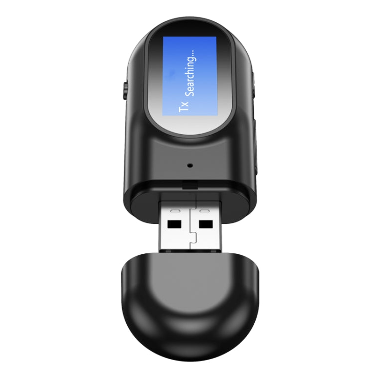 T17 USB Bluetooth 5.0 Receiver Transmitter 2 in 1 Audio Adapter with LCD Display for PC TV Car 3.5mm AUX - Audio Receiver Transmitter by PMC TechLife | Online Shopping South Africa | PMC TechLife