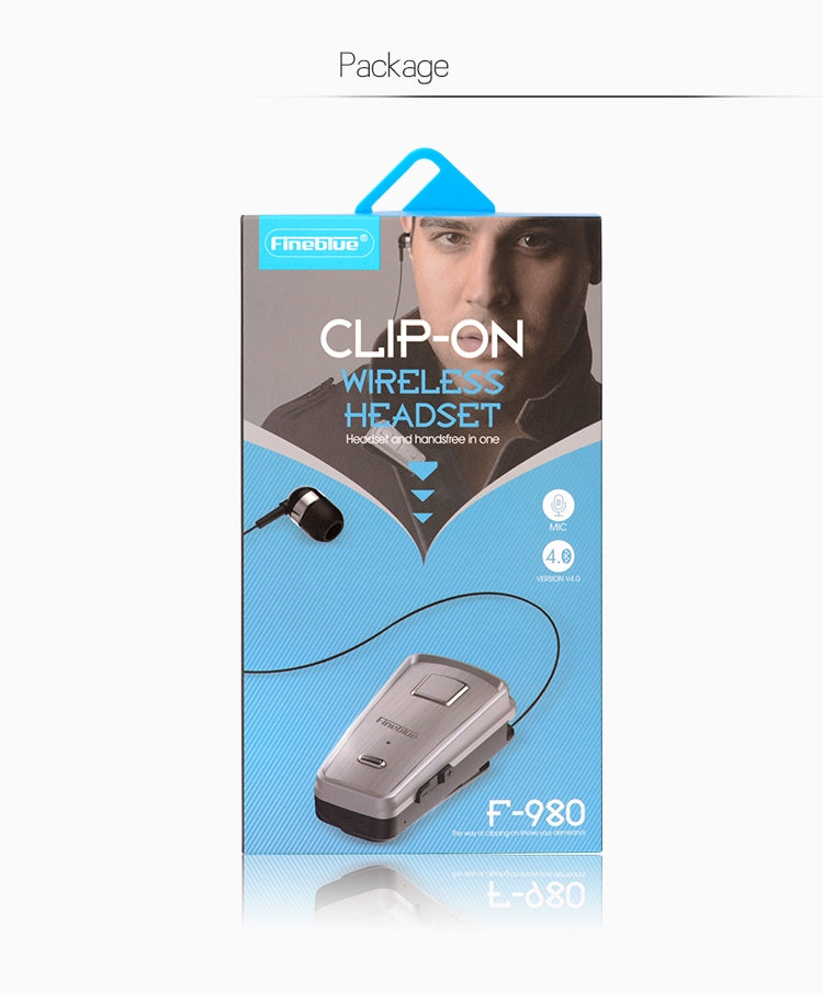 Fineblue F980 CSR4.1 Retractable Cable Caller Vibration Reminder Anti-theft Bluetooth Headset - Bluetooth Earphone by Fineblue | Online Shopping South Africa | PMC TechLife | Buy Now Pay Later Mobicred