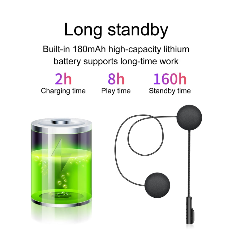 T4 Motorcycle Helmet Bluetooth Headsets BT 5.0 Stereo Automatically Connect to Support SIRI - Motorcycle Walkie Talkie by PMC TechLife | Online Shopping South Africa | PMC TechLife