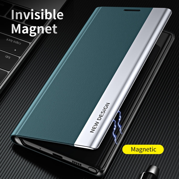 For Samsung Galaxy Note20 Side Electroplated Magnetic Ultra-Thin Horizontal Flip Leather Case with Holder(Black) - Galaxy Note20 Cases by PMC TechLife | Online Shopping South Africa | PMC TechLife | Buy Now Pay Later Mobicred