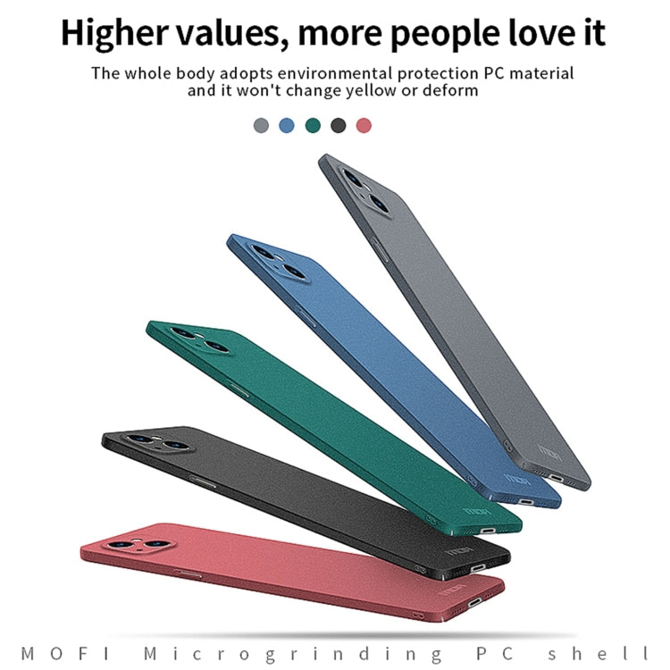 For iPhone 13 MOFI Fandun Series Frosted PC Ultra-thin All-inclusive Protective Case(Blue) - iPhone 13 Cases by MOFI | Online Shopping South Africa | PMC TechLife | Buy Now Pay Later Mobicred