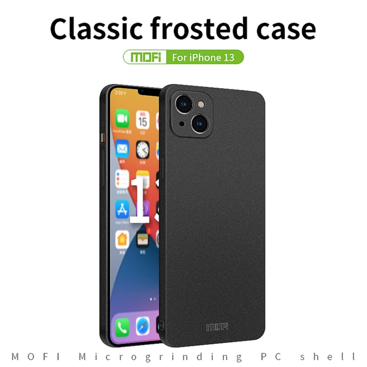 For iPhone 13 MOFI Fandun Series Frosted PC Ultra-thin All-inclusive Protective Case(Blue) - iPhone 13 Cases by MOFI | Online Shopping South Africa | PMC TechLife | Buy Now Pay Later Mobicred