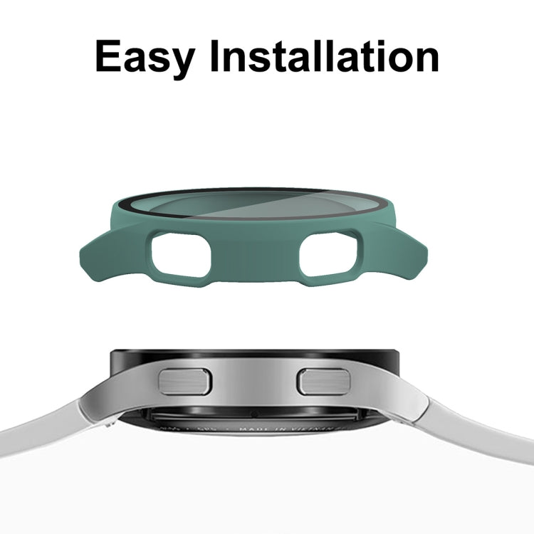 ENKAY Hat-Prince Full Coverage PC Frame + Tempered Glass Protector Composite Case for Samsung Galaxy Watch4 40mm(Silver) - Watch Cases by ENKAY | Online Shopping South Africa | PMC TechLife | Buy Now Pay Later Mobicred