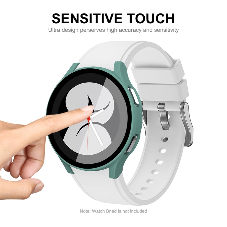 ENKAY Hat-Prince Full Coverage PC Frame + Tempered Glass Protector Composite Case for Samsung Galaxy Watch4 44mm(Transparent) - Watch Cases by ENKAY | Online Shopping South Africa | PMC TechLife | Buy Now Pay Later Mobicred