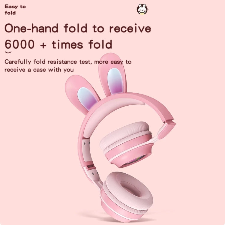 KE-01 Rabbit Ear Wireless Bluetooth 5.0 Stereo Music Foldable Headset with Mic For PC(Taro Purple) - Headset & Headphone by PMC TechLife | Online Shopping South Africa | PMC TechLife