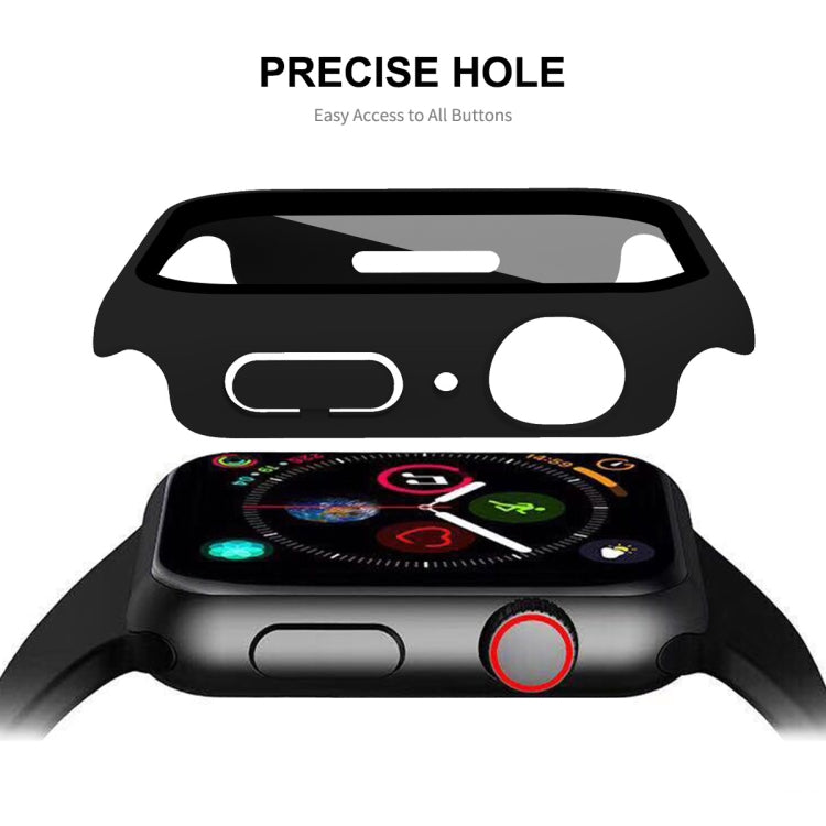 ENKAY Hat-Prince 2 in 1 PC Frame + 9H Tempered Glass Protector Full Coverage Case For Apple Watch Series 8 / 7 41mm(Black) - Watch Cases by ENKAY | Online Shopping South Africa | PMC TechLife | Buy Now Pay Later Mobicred