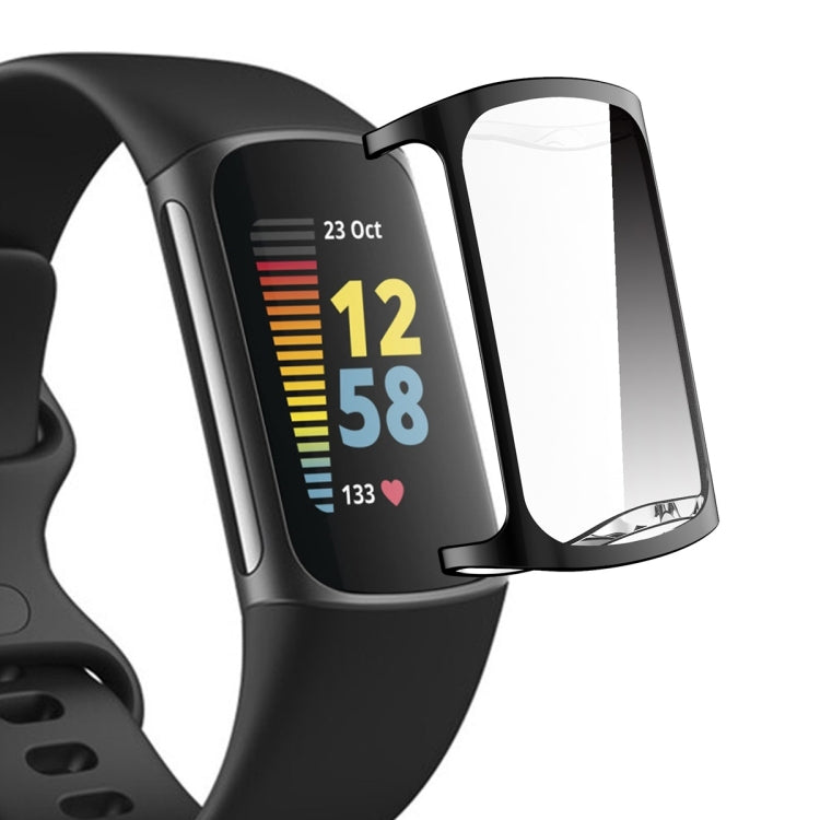 For Fitbit Charge 5/ Charge 6 ENKAY Hat-Prince Full Coverage Electroplated Soft TPU Case Scratch Resistant Cover(Black) - Watch Cases by ENKAY | Online Shopping South Africa | PMC TechLife | Buy Now Pay Later Mobicred