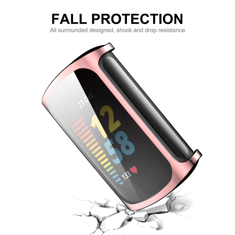 For Fitbit Charge 5/ Charge 6 ENKAY Hat-Prince Full Coverage Electroplated Soft TPU Case Scratch Resistant Cover(Black) - Watch Cases by ENKAY | Online Shopping South Africa | PMC TechLife | Buy Now Pay Later Mobicred
