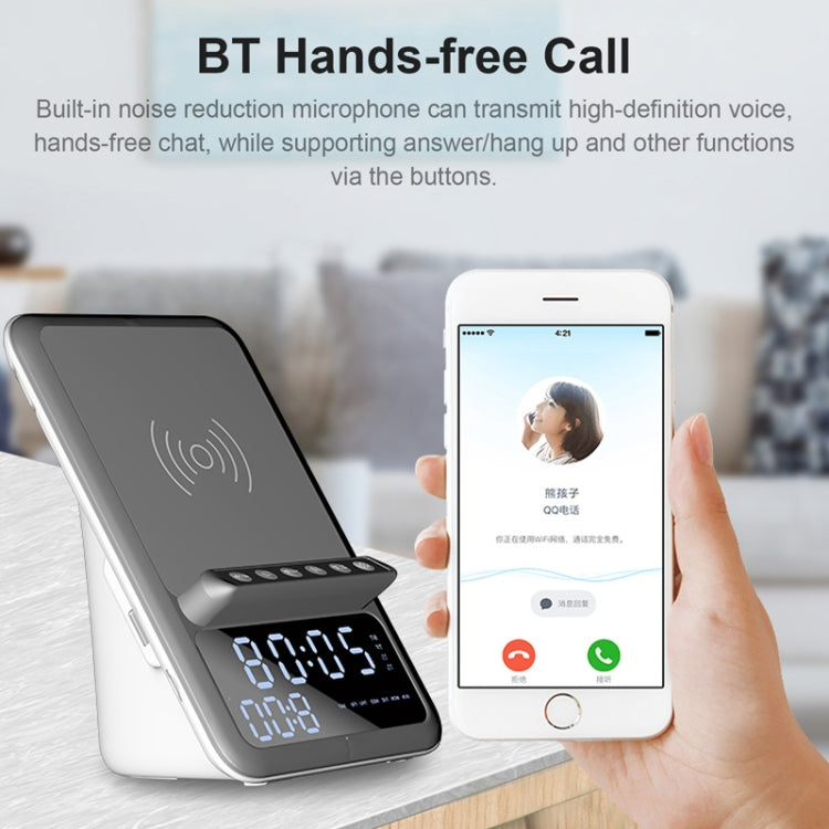 AEC BT512 Multifunctional Bluetooth Speaker 10W Wireless Charger LED Desktop Electronic Alarm Clock - free shipping - PMC TechLife - Order now!