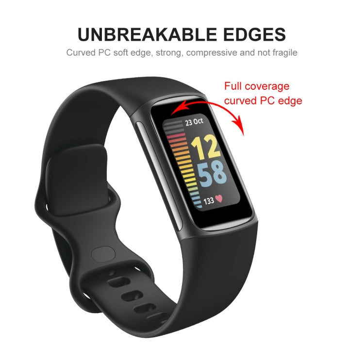 For Fitbit Charge 5 / Charge 6 5pcs ENKAY Hat-Prince 3D Curved Edge PC Edge PMMA HD Screen Film - Screen Protector by ENKAY | Online Shopping South Africa | PMC TechLife | Buy Now Pay Later Mobicred