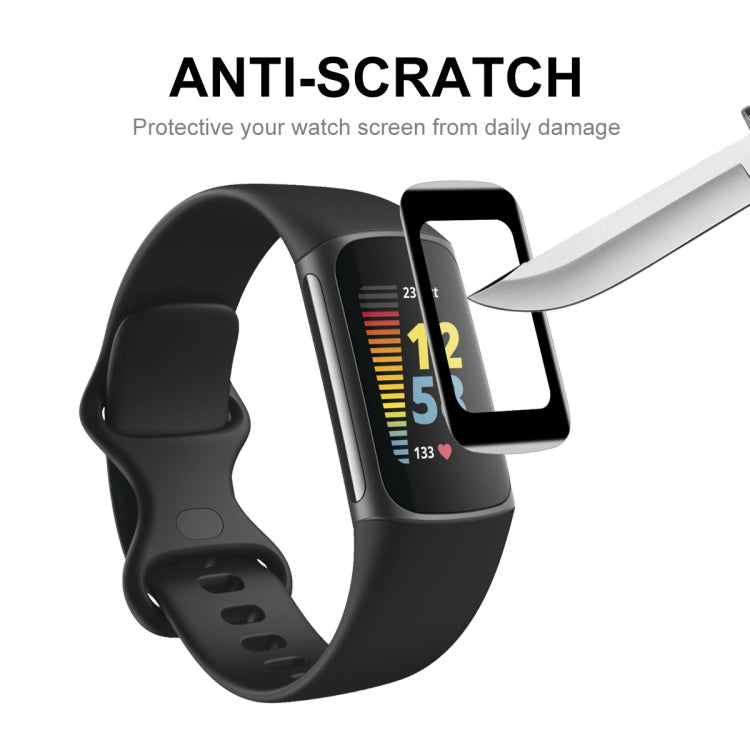 For Fitbit Charge 5 / Charge 6 5pcs ENKAY Hat-Prince 3D Curved Edge PC Edge PMMA HD Screen Film - Screen Protector by ENKAY | Online Shopping South Africa | PMC TechLife | Buy Now Pay Later Mobicred