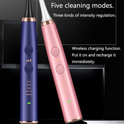 Wireless Induction Charging Ultrasonic Electric Toothbrush(Pink) - Toothbrushes by PMC Jewellery | Online Shopping South Africa | PMC Jewellery