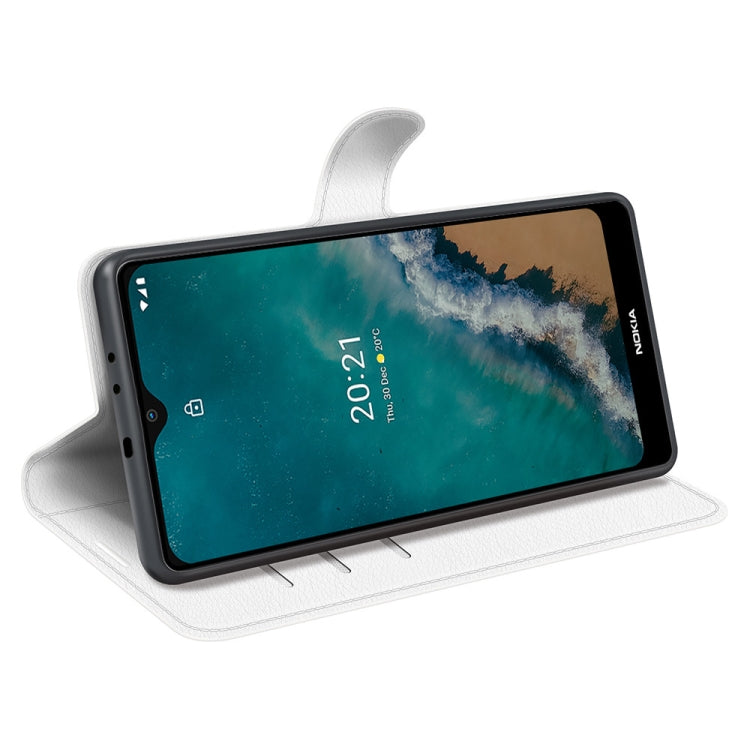 For Nokia G50 Litchi Texture Horizontal Flip Protective Case with Holder & Card Slots & Wallet(White) - free shipping - PMC TechLife - Order now!