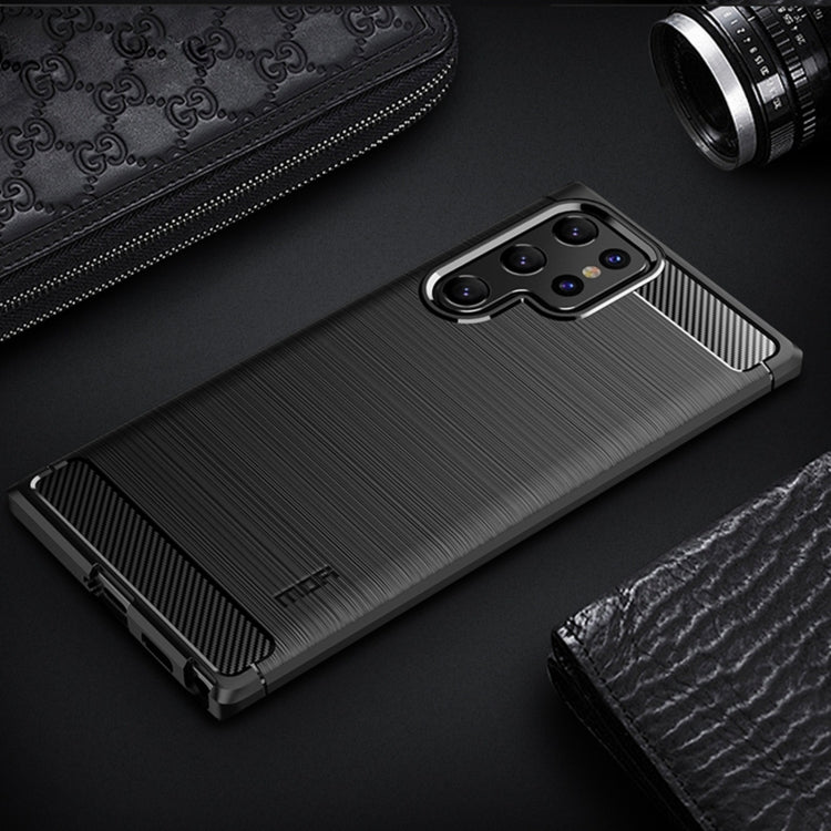 For Samsung Galaxy S22 Ultra 5G MOFI Gentleness Series Brushed Texture Carbon Fiber Soft TPU Case(Black) - Galaxy S22 Ultra 5G Cases by MOFI | Online Shopping South Africa | PMC Jewellery | Buy Now Pay Later Mobicred