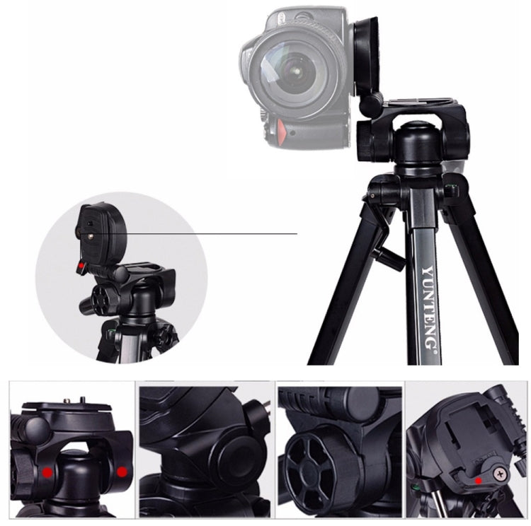 YUNTENG VCT-880 Aluminum Alloy Tripod Mount with Three-Dimensional Tripod Head - free shipping - PMC TechLife - Order now!