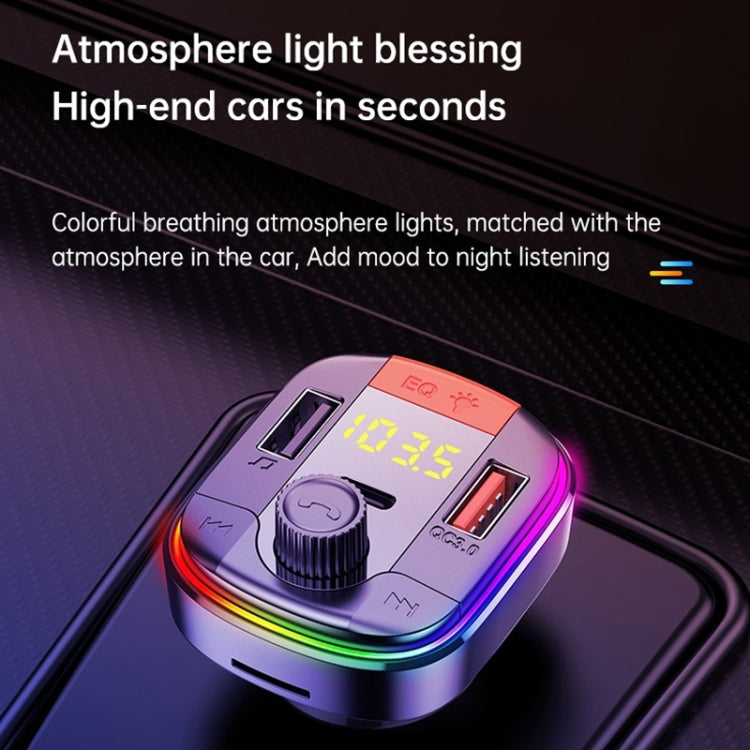 T832 Car Bluetooth FM Transmitter Colorful Light MP3 Player Powerful Quick Charger QC3.0 - Bluetooth Car Kits by PMC TechLife | Online Shopping South Africa | PMC TechLife
