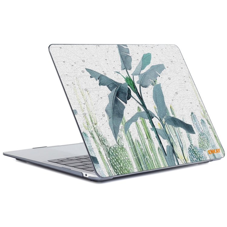 For MacBook Air 13.3 inch A1932 2018 ENKAY Hat-Prince Natural Series Laotop Protective Crystal Case(Banana Leaves) - MacBook Air Cases by ENKAY | Online Shopping South Africa | PMC Jewellery