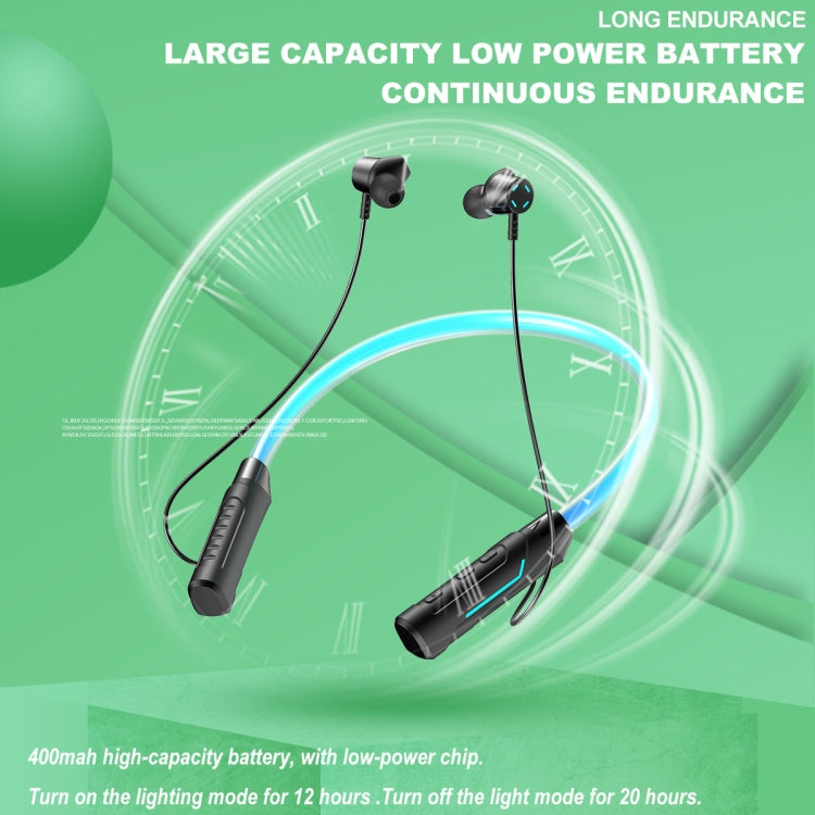 JG4 Flashing LED Neck-mounted Stereo Bluetooth Wireless Earphone(Red) - Neck-mounted Earphone by PMC TechLife | Online Shopping South Africa | PMC TechLife