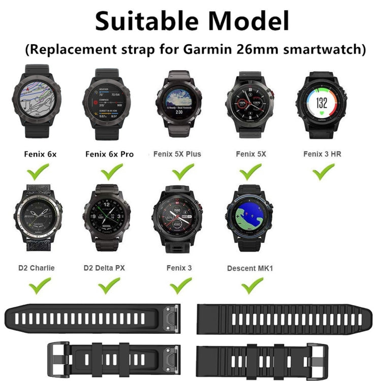 Compatible with Garmin Fenix 7X 26mm Silicone Watch Band(Lake blue) - Watch Bands by PMC TechLife | Online Shopping South Africa | PMC TechLife | Buy Now Pay Later Mobicred