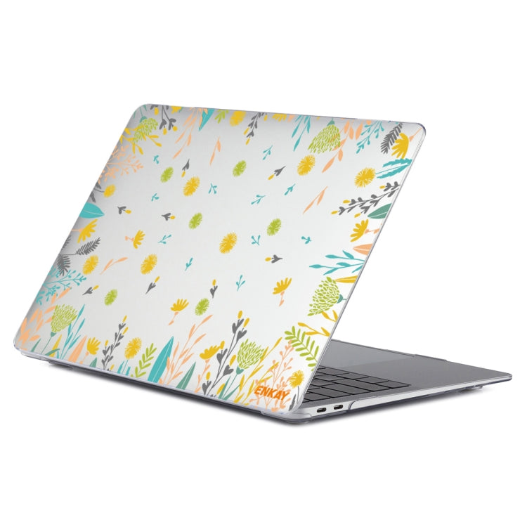 ENKAY Flower Series Pattern Laotop Protective Crystal Case For MacBook Pro 13.3 inch A1706 / A1708 / A1989 / A2159(Dandelion) - MacBook Pro Cases by ENKAY | Online Shopping South Africa | PMC Jewellery