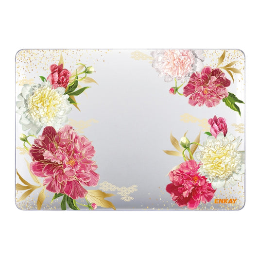 ENKAY Flower Series Pattern Laotop Protective Crystal Case For MacBook Air 13.3 inch A1932 / A2179 / A2337(Paeonia) - MacBook Air Cases by ENKAY | Online Shopping South Africa | PMC Jewellery