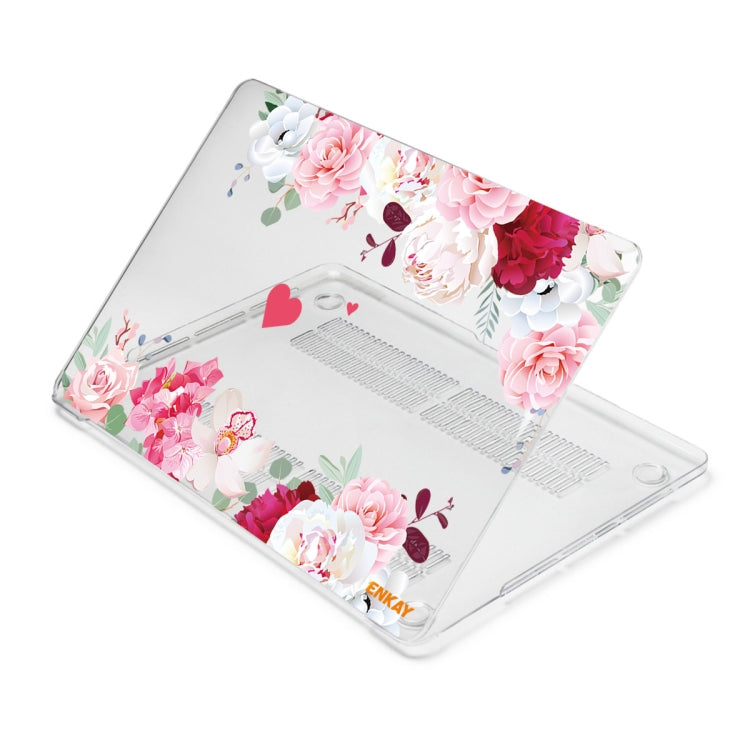 ENKAY Flower Series Pattern Laotop Protective Crystal Case For MacBook Pro 13.3 inch A2251 / A2289 / A2338 2020(Peony) - MacBook Pro Cases by ENKAY | Online Shopping South Africa | PMC Jewellery