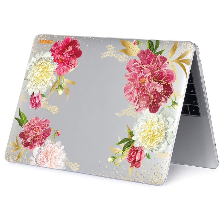 ENKAY Flower Series Pattern Laotop Protective Crystal Case For MacBook Pro 13.3 inch A2251 / A2289 / A2338 2020(Paeonia) - MacBook Pro Cases by ENKAY | Online Shopping South Africa | PMC Jewellery