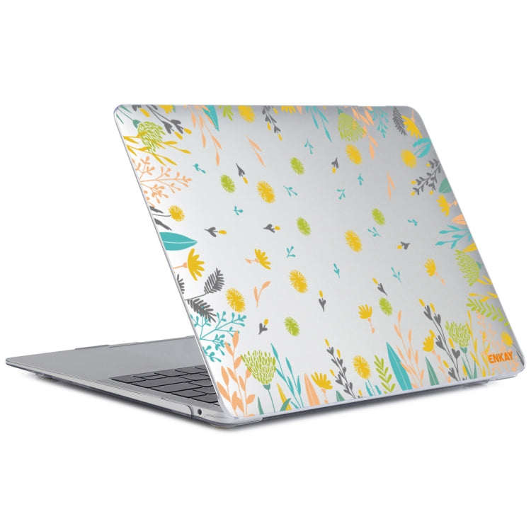 ENKAY Flower Series Pattern Laotop Protective Crystal Case For MacBook Pro 14.2 inch A2442 (2021)(Dandelion) - MacBook Pro Cases by ENKAY | Online Shopping South Africa | PMC Jewellery