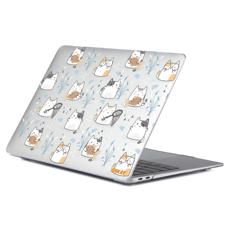 For MacBook Air 13.3 inch A1932 / A2179 / A2337 ENKAY Animal Series Pattern Laotop Protective Crystal Case(Cute Cat) - MacBook Air Cases by ENKAY | Online Shopping South Africa | PMC Jewellery