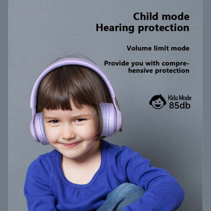 BT06C+ Children Head-mounted Cute Wireless Bluetooth Headset with Microphone & LED Light(Purple) - Headset & Headphone by PMC Jewellery | Online Shopping South Africa | PMC Jewellery