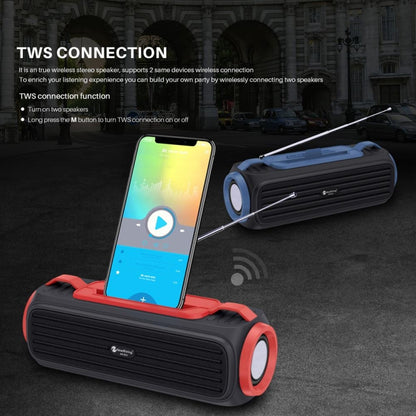 NewRixing NR903F TWS Portable Outdoor Bluetooth Speaker Support TF Card / FM(Red) - Desktop Speaker by New Rixing | Online Shopping South Africa | PMC Jewellery