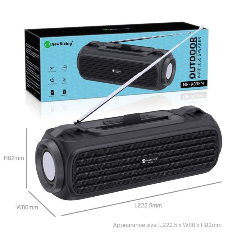NewRixing NR903F TWS Portable Outdoor Bluetooth Speaker Support TF Card / FM(Blue) - free shipping - PMC TechLife - Order now!