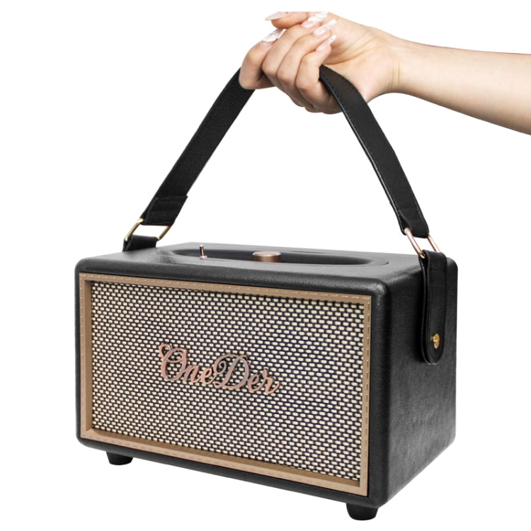 Oneder D6 40W Retro Classic Wooden Portable Outdoor Bluetooth Speaker(Black) - free shipping - PMC TechLife - Order now!