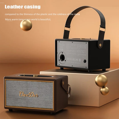 Oneder D6 40W Retro Classic Wooden Portable Outdoor Bluetooth Speaker(Black) - Desktop Speaker by OneDer | Online Shopping South Africa | PMC Jewellery