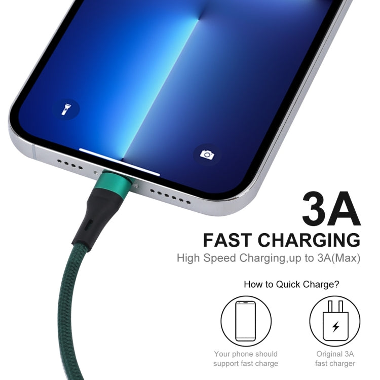 ENKAY ENK-CB118 1m USB 3.0 to 8 Pin 3A Fast Charging Sync Data Cable(Green) - Normal Style Cable by ENKAY | Online Shopping South Africa | PMC Jewellery