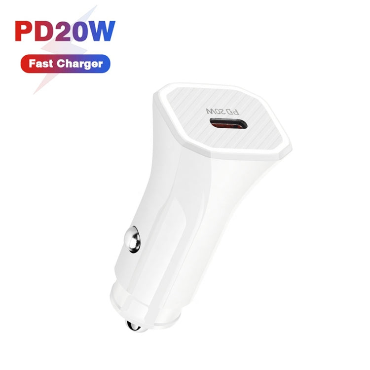 TE-P2 PD 20W Type-C Interface Car Charger(White) - Car Charger by PMC TechLife | Online Shopping South Africa | PMC TechLife
