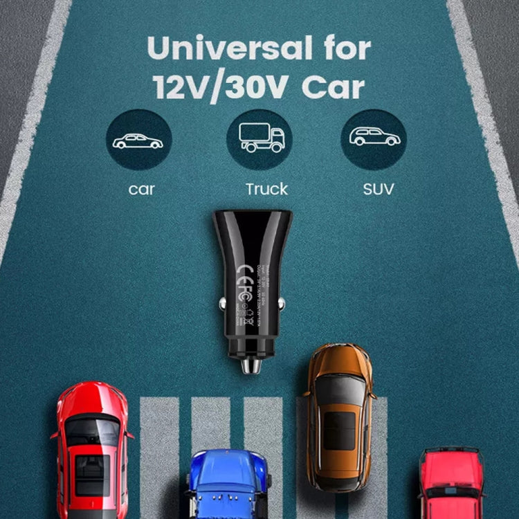 TE-P2 PD20W USB-C / Type-C Car Charger with Type-C to 8 Pin Data Cable(Black) - Car Charger by PMC TechLife | Online Shopping South Africa | PMC TechLife