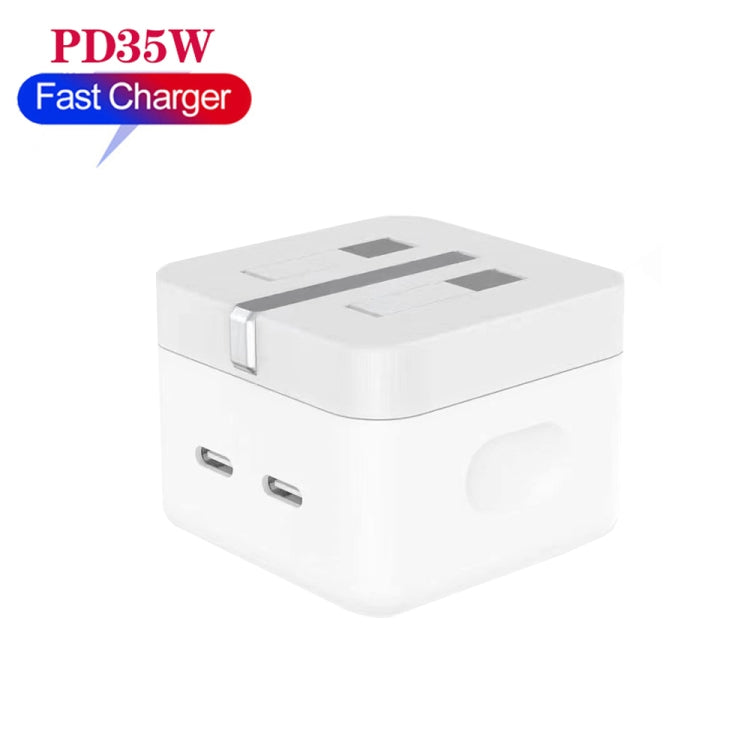 PD 35W Dual USB-C / Type-C Ports Charger for iPhone / iPad Series, UK Plug - free shipping - PMC TechLife - Order now!