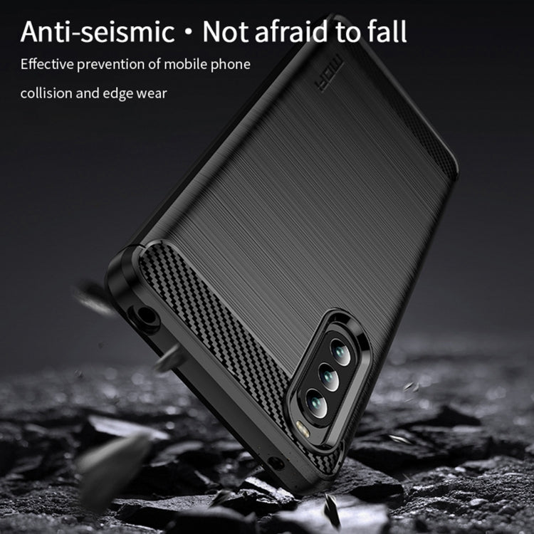 For Sony Xperia 10 IV MOFI Gentleness Series Brushed Texture Carbon Fiber Soft TPU Case(Red) - Sony Cases by MOFI | Online Shopping South Africa | PMC TechLife | Buy Now Pay Later Mobicred