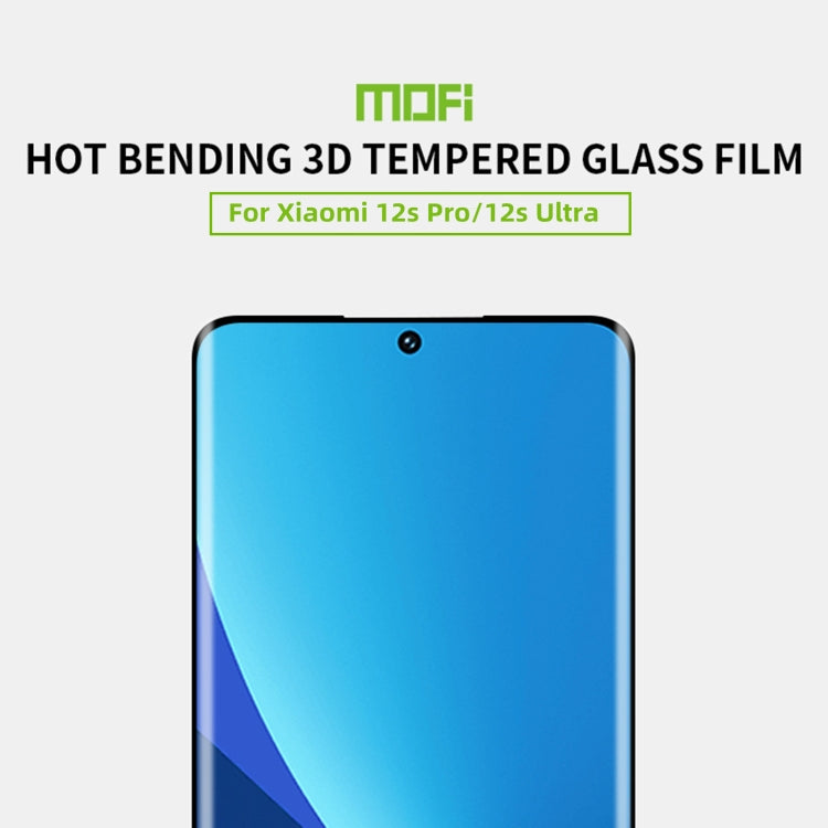 For Xiaomi 12S Pro / 12S Ultra MOFI 9H 3D Hot Bending Tempered Glass Film(Black) -  by MOFI | Online Shopping South Africa | PMC Jewellery | Buy Now Pay Later Mobicred