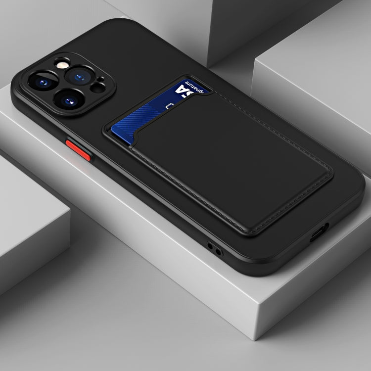 For iPhone 14 Pro Max Skin Feel Card Color Button TPU Case (Black) - iPhone 14 Pro Max Cases by PMC TechLife | Online Shopping South Africa | PMC TechLife