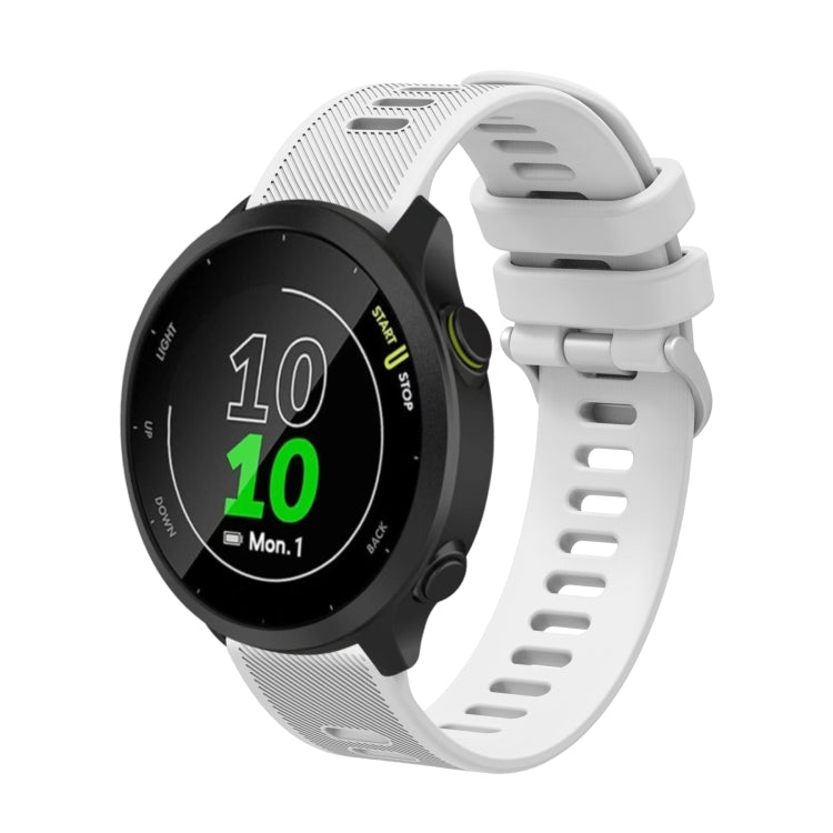 Compatible with Garmin Approach S40 20mm Silicone Twill Watch Band(White) - Watch Bands by PMC TechLife | Online Shopping South Africa | PMC TechLife | Buy Now Pay Later Mobicred