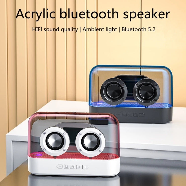 K9 Transparent RGB Portable Wireless Bluetooth Speaker Support AUX FM TF Card(White) - Desktop Speaker by PMC TechLife | Online Shopping South Africa | PMC TechLife