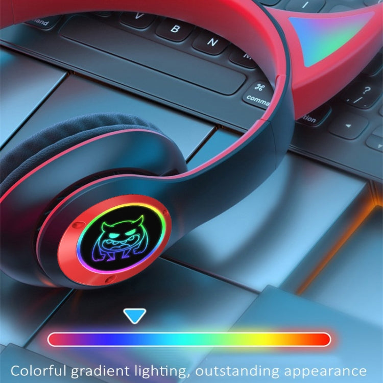 STN25 Devil Ear RGB Light Wireless Music Headset For Children with Mic(White) - Headset & Headphone by PMC TechLife | Online Shopping South Africa | PMC TechLife