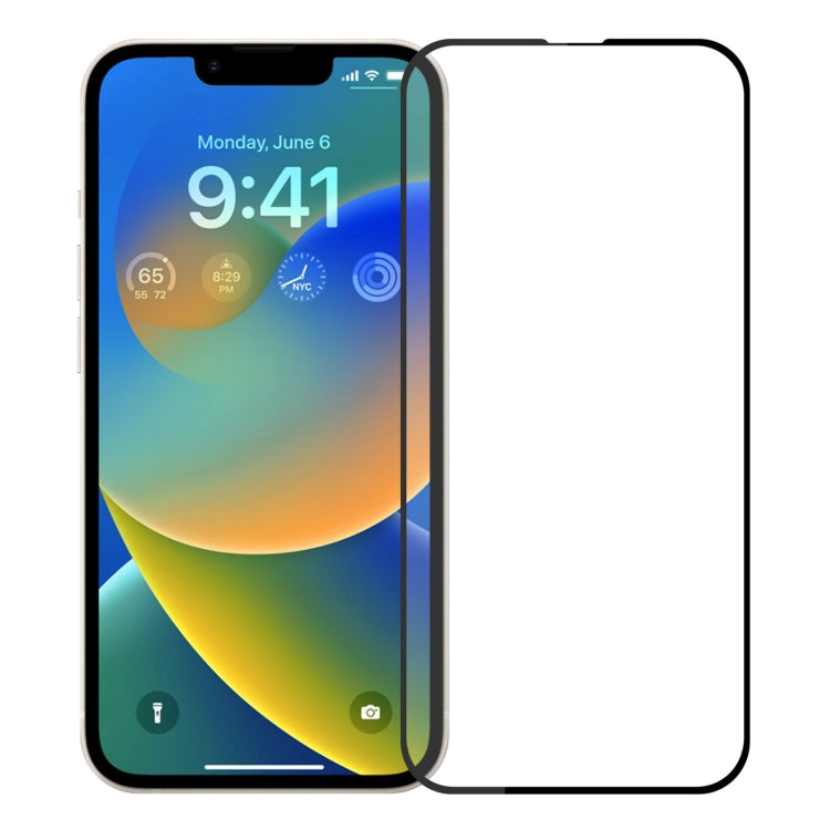 For iPhone 14 PINWUYO 9H 2.5D Full Screen Tempered Glass Film(Black) - iPhone 14 Tempered Glass by PINWUYO | Online Shopping South Africa | PMC TechLife | Buy Now Pay Later Mobicred