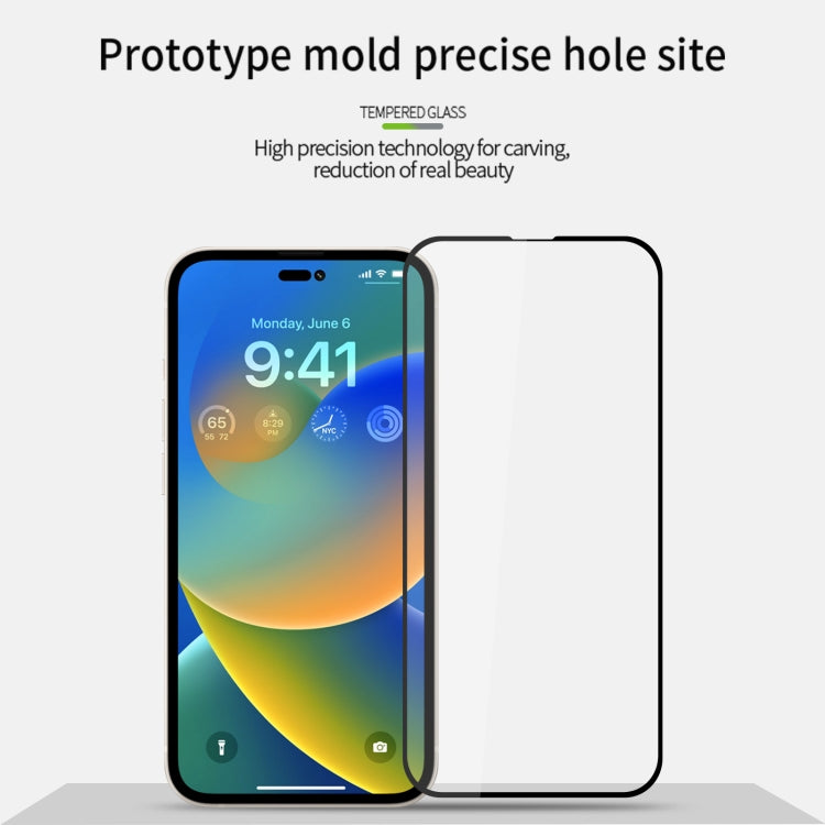 For iPhone 14 PINWUYO 9H 2.5D Full Screen Tempered Glass Film(Black) - iPhone 14 Tempered Glass by PINWUYO | Online Shopping South Africa | PMC TechLife | Buy Now Pay Later Mobicred