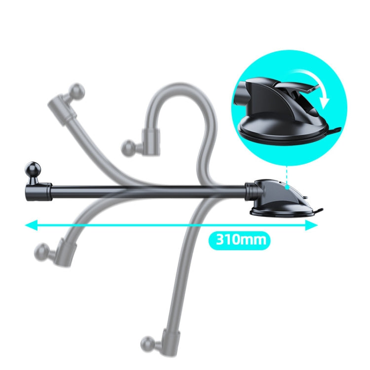 A190+X51 Car Phone Holder Dashboard Windshield Sucker Mount Bendable Long Arm Stand - Car Holders by PMC TechLife | Online Shopping South Africa | PMC TechLife