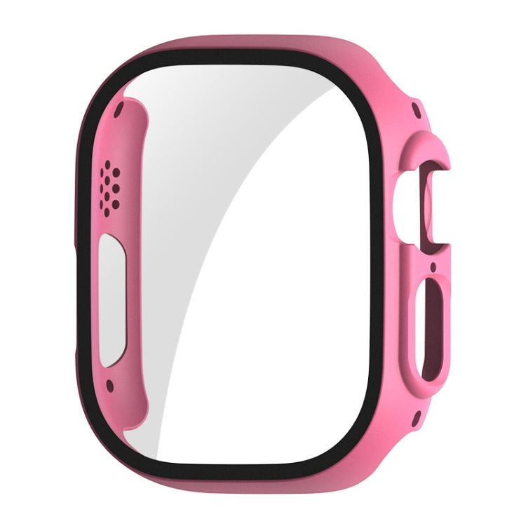 For Apple Watch Ultra / Ultra 2 49mm ENKAY PC Frame 9H Tempered Glass Case(Pink) - Watch Cases by ENKAY | Online Shopping South Africa | PMC TechLife | Buy Now Pay Later Mobicred